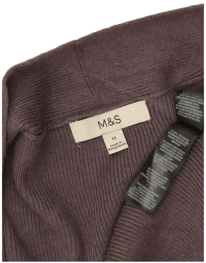 Suéter feminino Marks & Spencer Longline Open Cardigan Reino Unido 12 cinza médio
