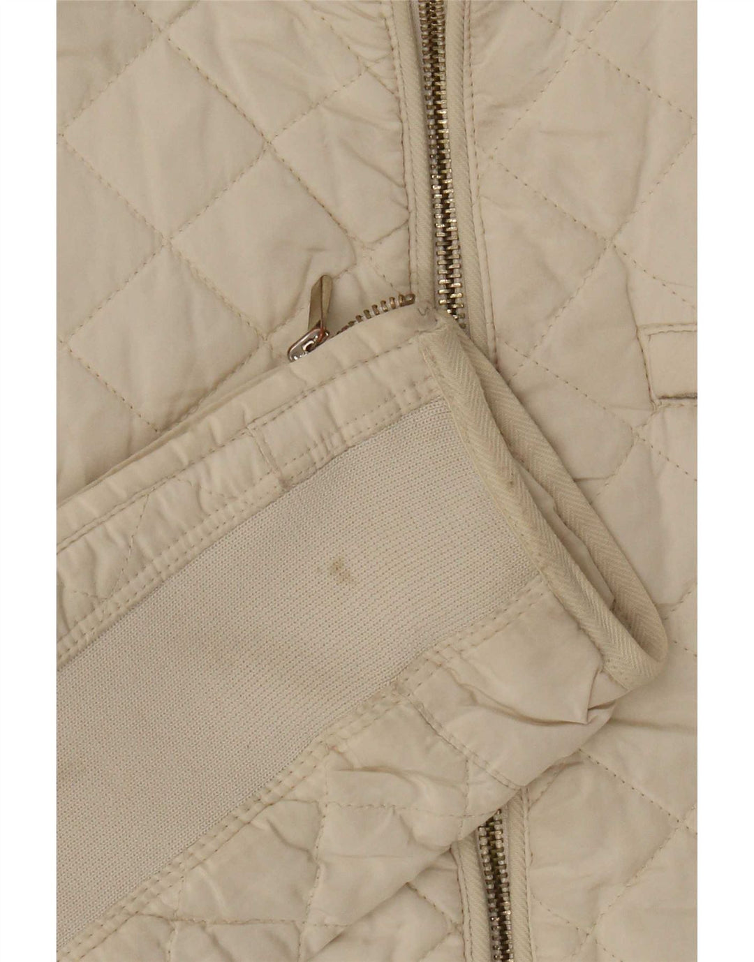 Jaqueta acolchoada feminina Zara UK 12 médio off white