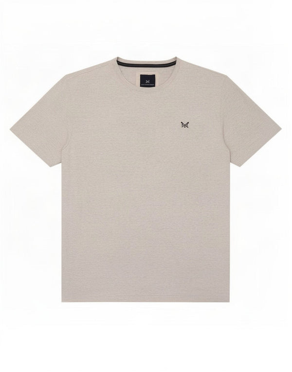 Camiseta masculina Crew Clothing Top grande algodão cinza