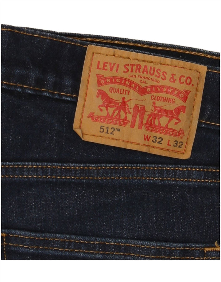 LEVI'S Masculino 512 Slim Tapered Jeans W32 L32 Azul Marinho Algodão