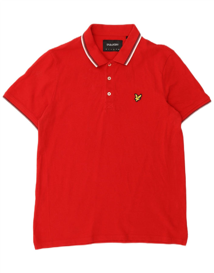 Camisa polo masculina Lyle & Scott grande algodão vermelho