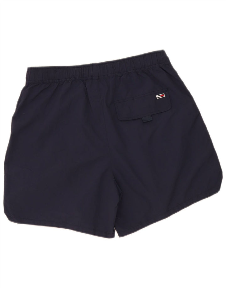 Tommy Hilfiger Shorts de natação masculino gráfico pequeno azul marinho poliamida
