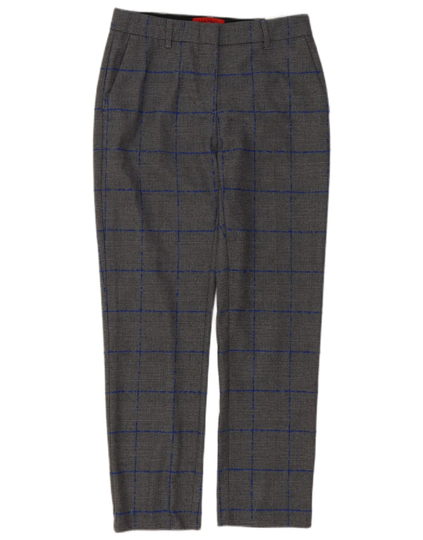 Calça Chino Feminina Max & Co. Reino Unido 8 Pequeno W28 L27 Cinza Houndstooth