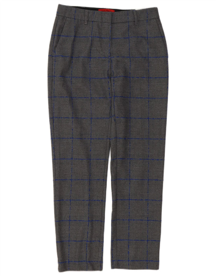 Calça Chino Feminina Max & Co. Reino Unido 8 Pequeno W28 L27 Cinza Houndstooth