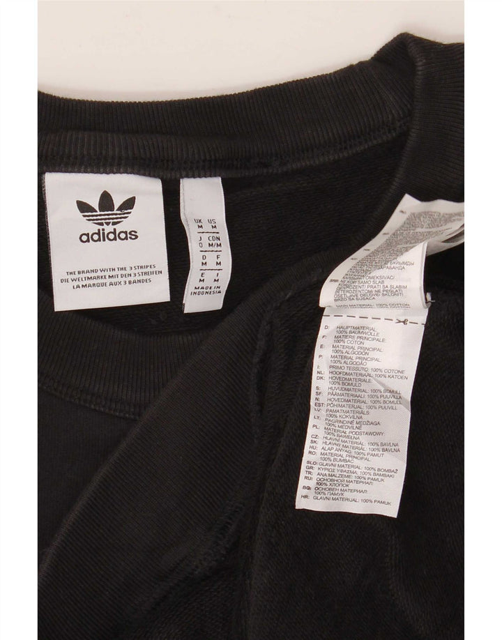 Adidas Mens Moletom Jumper Médio Algodão Preto