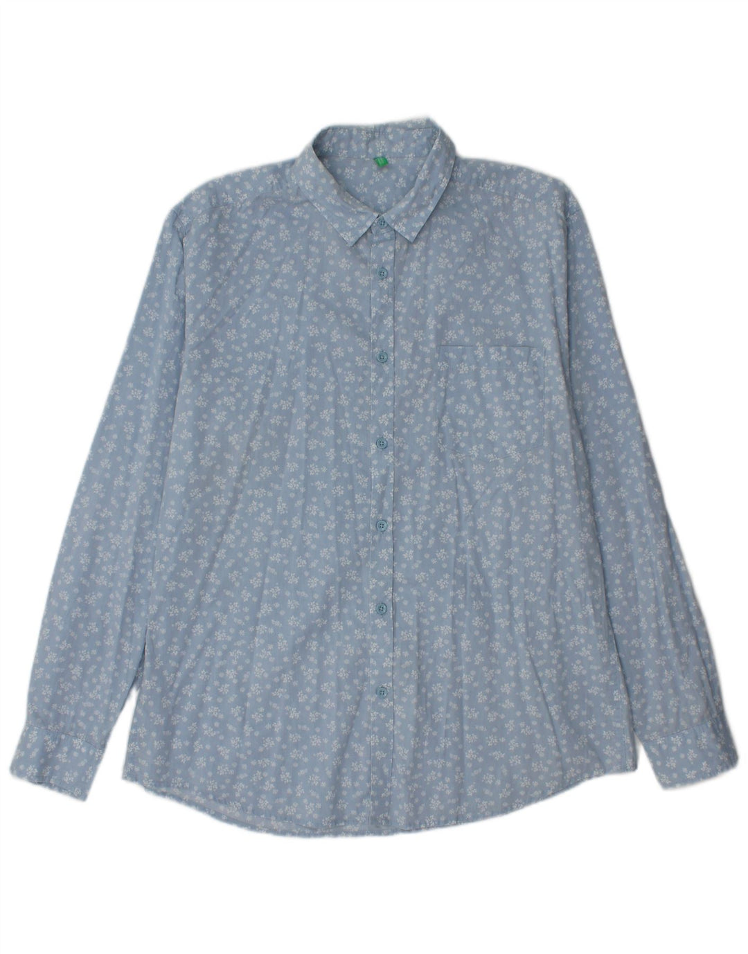 Camisa masculina Benetton médio azul floral