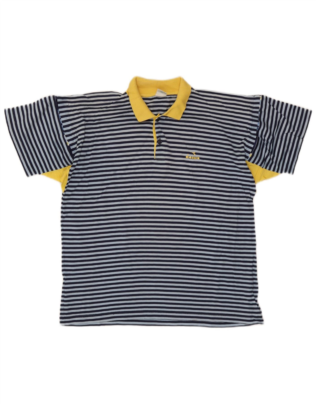 Camisa polo masculina Diadora IT 48 pequena listrada azul