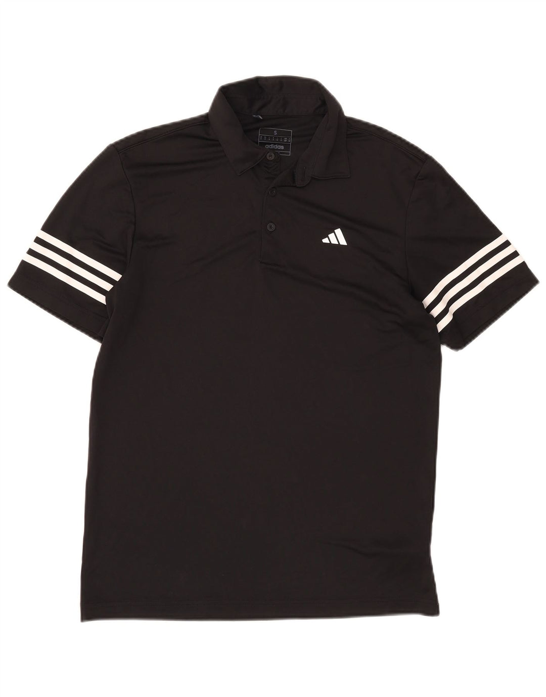 Camisa Polo Masculina Adidas Pequena Poliéster Preto Preto