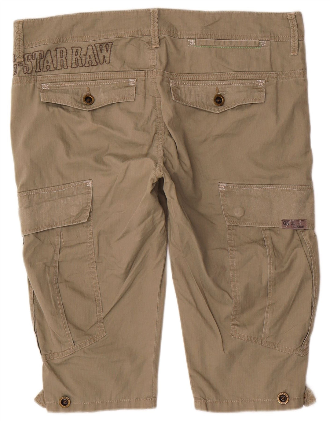 G-Star Mens Cargo Bermuda Shorts Grande W34 Algodão Bege