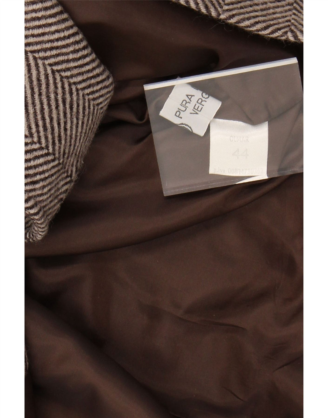 Sobretudo feminino vintage IT 44 lã chevron marrom médio