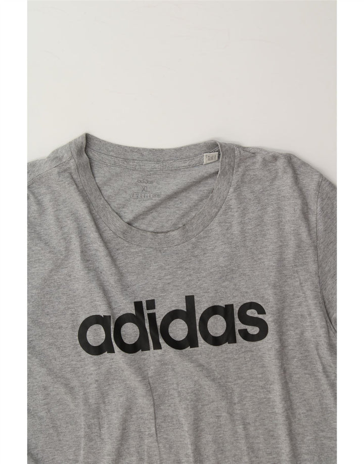 ADIDAS Mens Graphic T-Shirt Top XL Grey Cotton Vintage Adidas and Second-Hand Adidas from Messina Hembry 