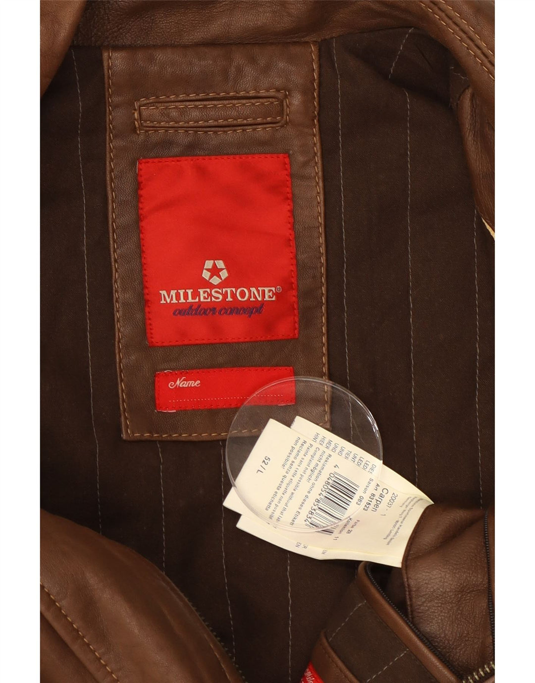 Jaqueta de couro masculina MILESTONE Reino Unido 40 grande couro marrom