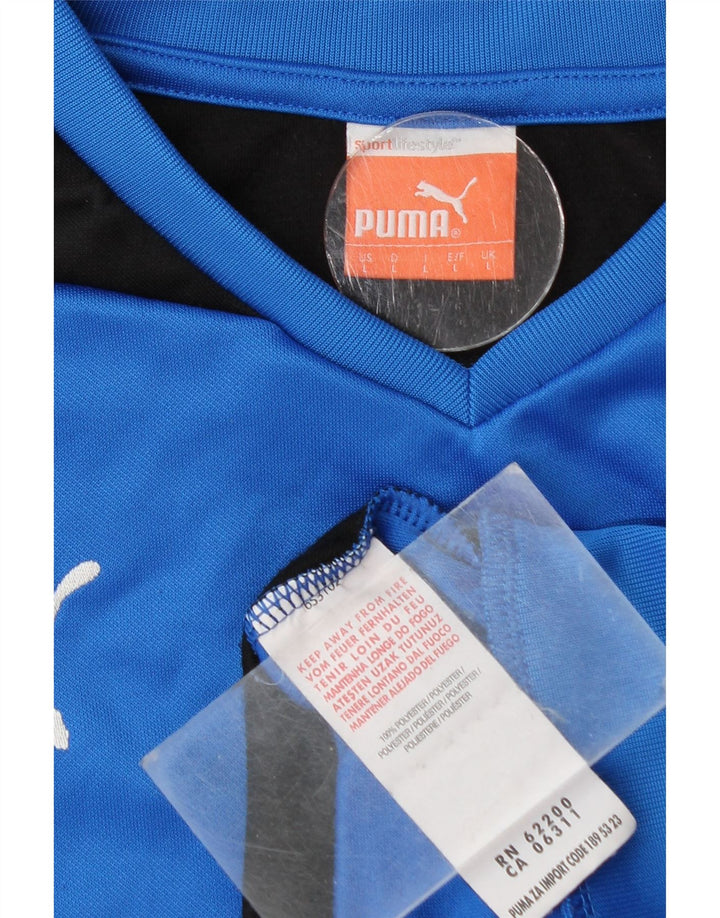 Puma moletom masculino jumper grande azul colorblock poliéster