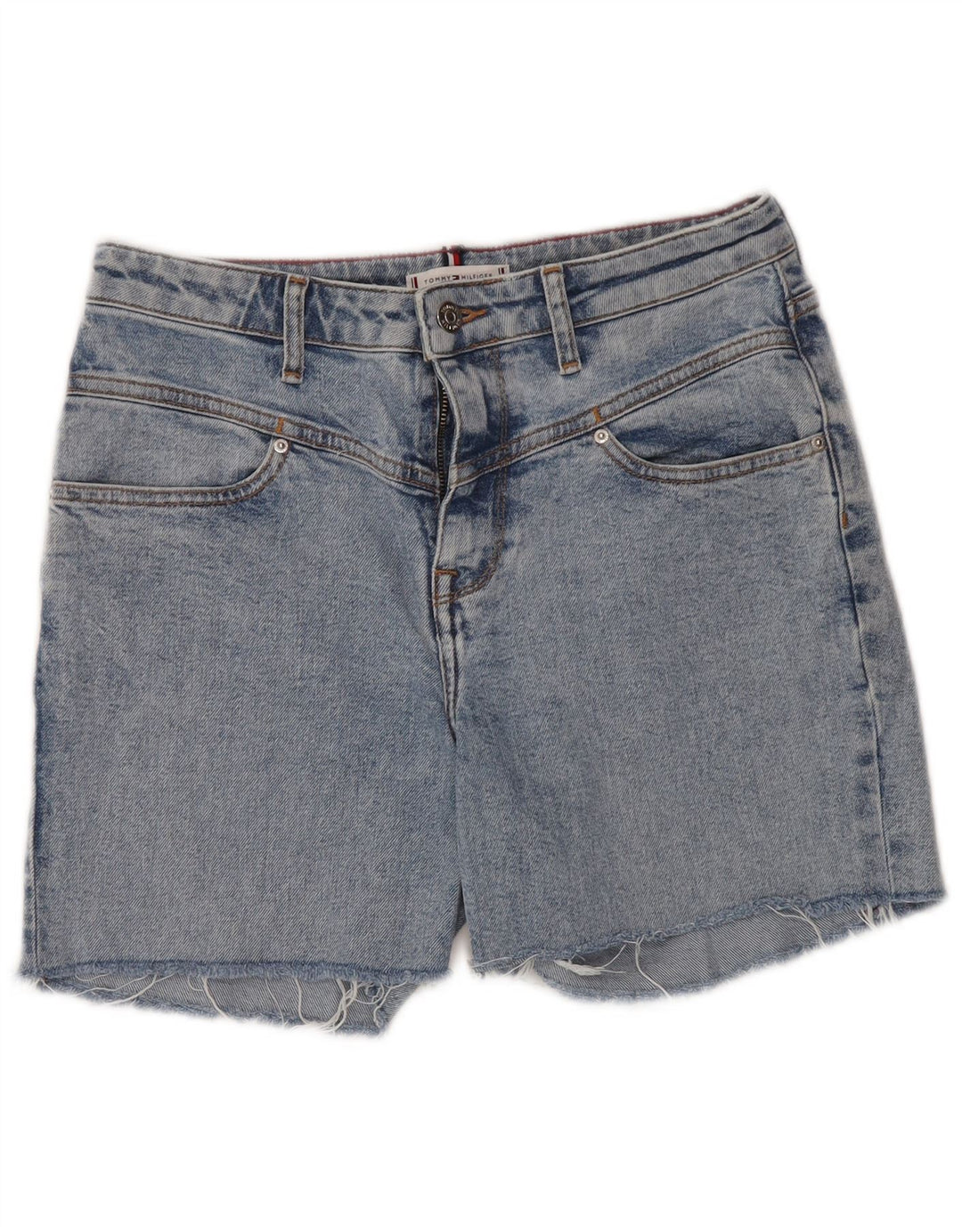 Shorts jeans feminino Tommy Hilfiger W29 médio azul clássico
