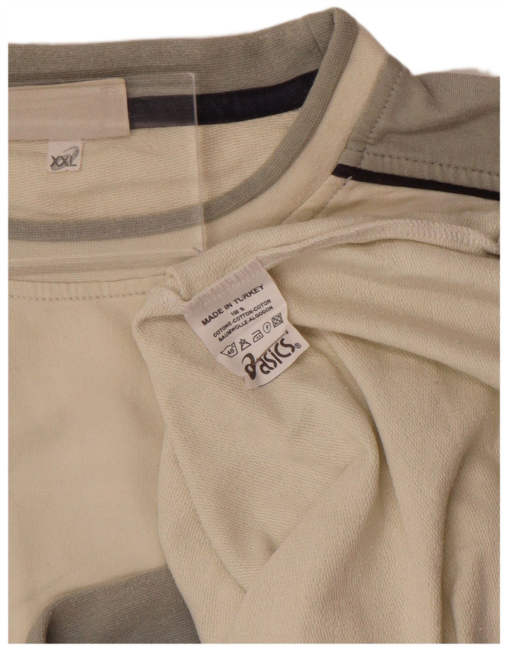 Moletom masculino ASICS Jumper 2XL algodão colorblock branco