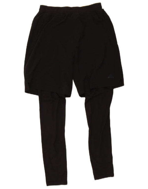 Adidas Womens Leggings UK 10 Small  Black Polyester