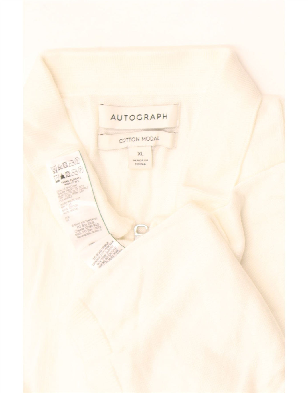 Suéter masculino Marks & Spencer Autograph Polo com gola XL branco