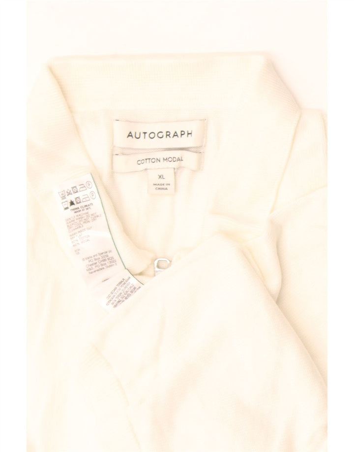 Suéter masculino Marks & Spencer Autograph Polo com gola XL branco