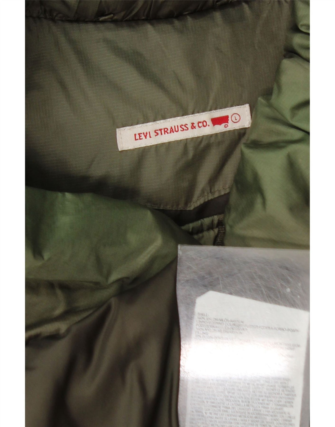 Casaco acolchoado feminino Levi's UK 16 grande nylon verde