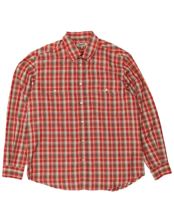 Camisa masculina BAILO 2XL poliéster xadrez vermelho