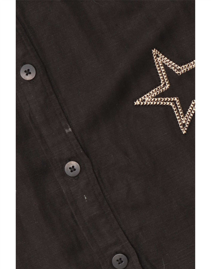 Camisa gráfica feminina Rails UK 16 grande preta Lyocell