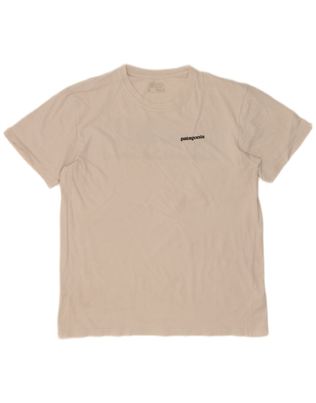 Camiseta masculina Patagonia Regular Fit gráfica top médio algodão branco