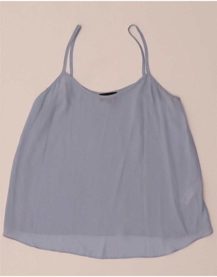 Topshop feminino oversized Cami Top UK 8 poliéster azul pequeno