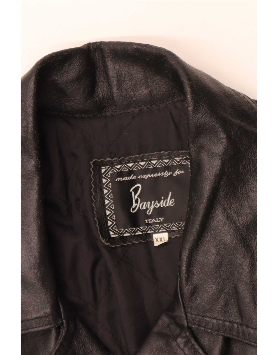 Jaqueta masculina de couro com peito duplo Bayside UK 44 2XL preta