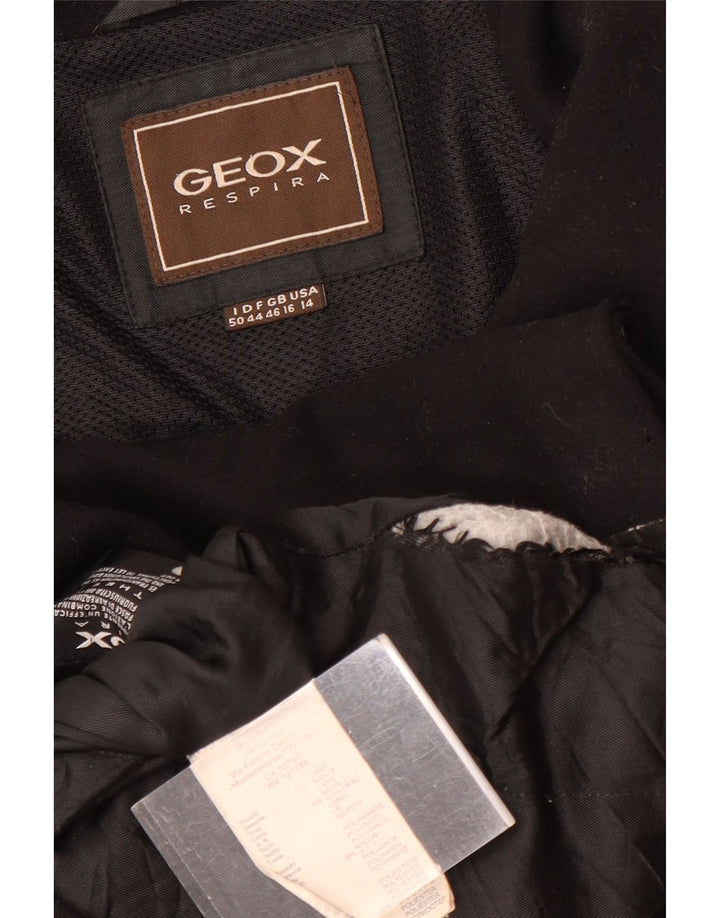 Sobretudo feminino GEOX Respira UK 16 grande lã preta