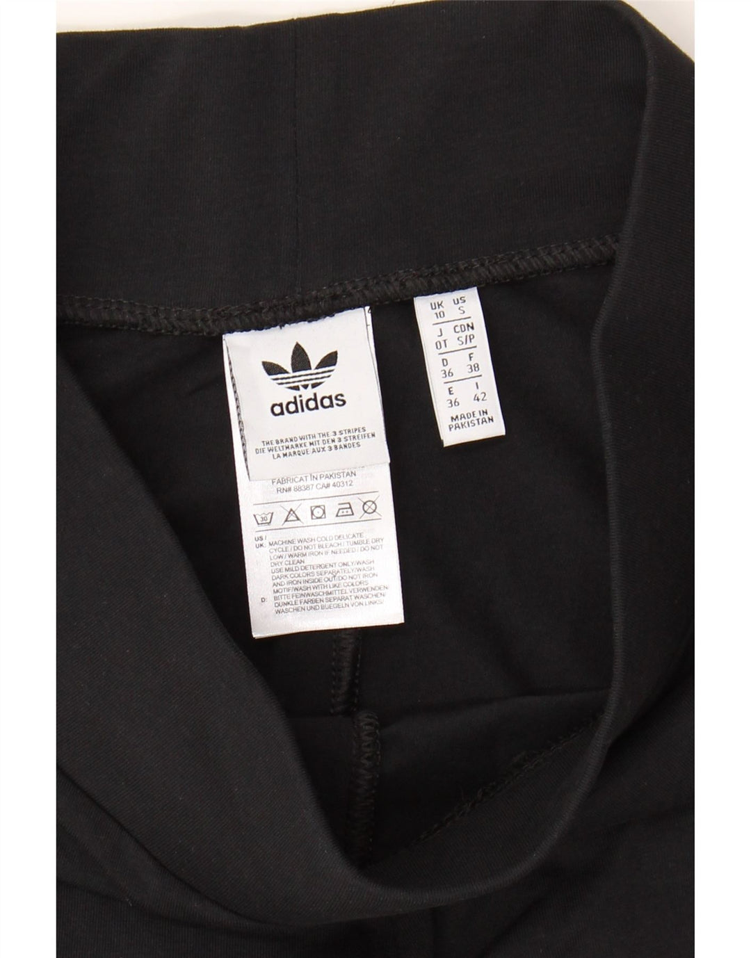 ADIDAS Womens Leggings UK 10 Small Black Cotton Vintage Adidas and Second-Hand Adidas from Messina Hembry 