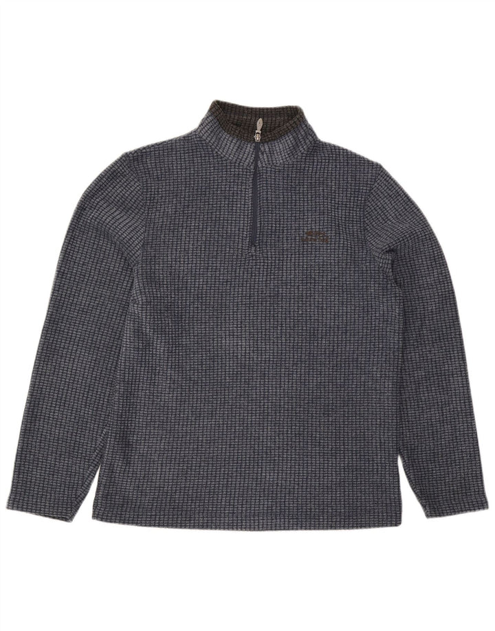 Estranho Peixe Masculino Zip Neck Fleece Jumper Pequeno Poliéster Azul Marinho
