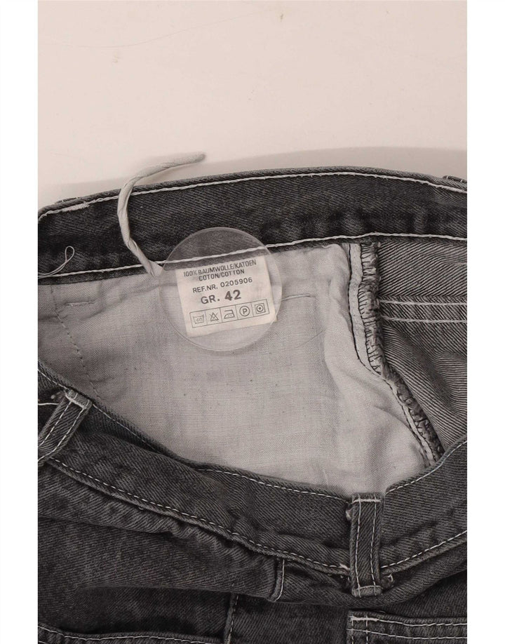 Saia jeans feminina vintage IT 42 médio W28 algodão cinza