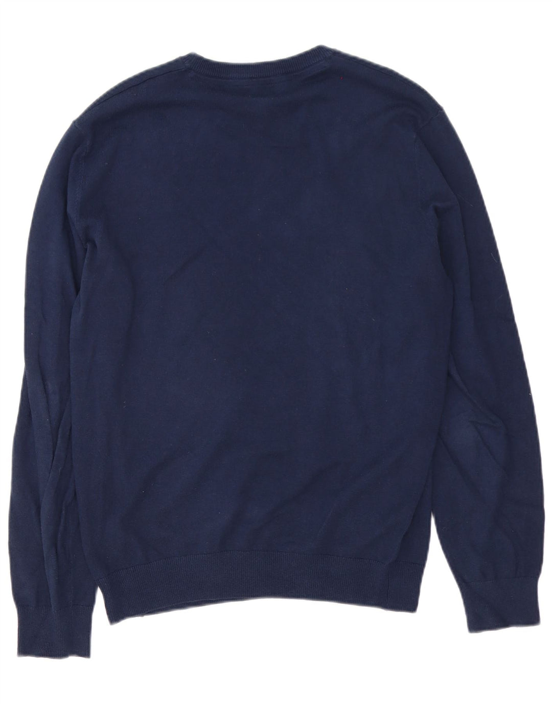 Crew Clothing Suéter masculino com gola redonda, algodão azul marinho médio
