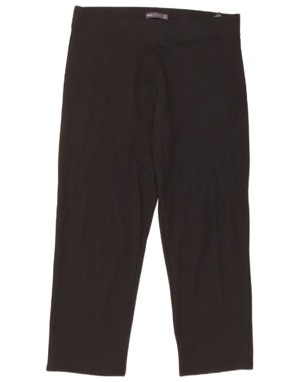 Calça de treino feminina Marks & Spencer Reino Unido 16 grande algodão preto