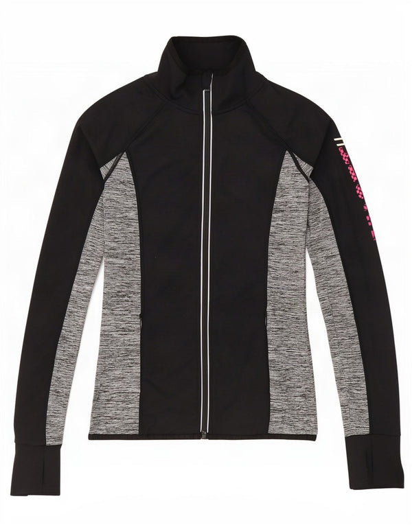 Superdry Womens Graphic Tracksuit Top Jacket UK 6 XS Preto Colourblock