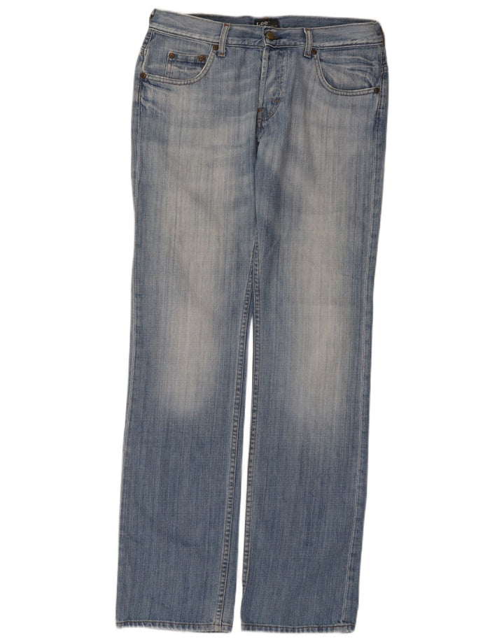 Lee Mens Knox Straight Jeans W33 L34 Azul Algodão
