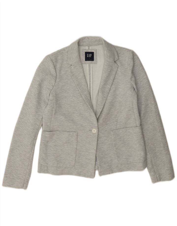 Jaqueta blazer feminina Gap com 1 botão EUA 6 poliéster cinza médio