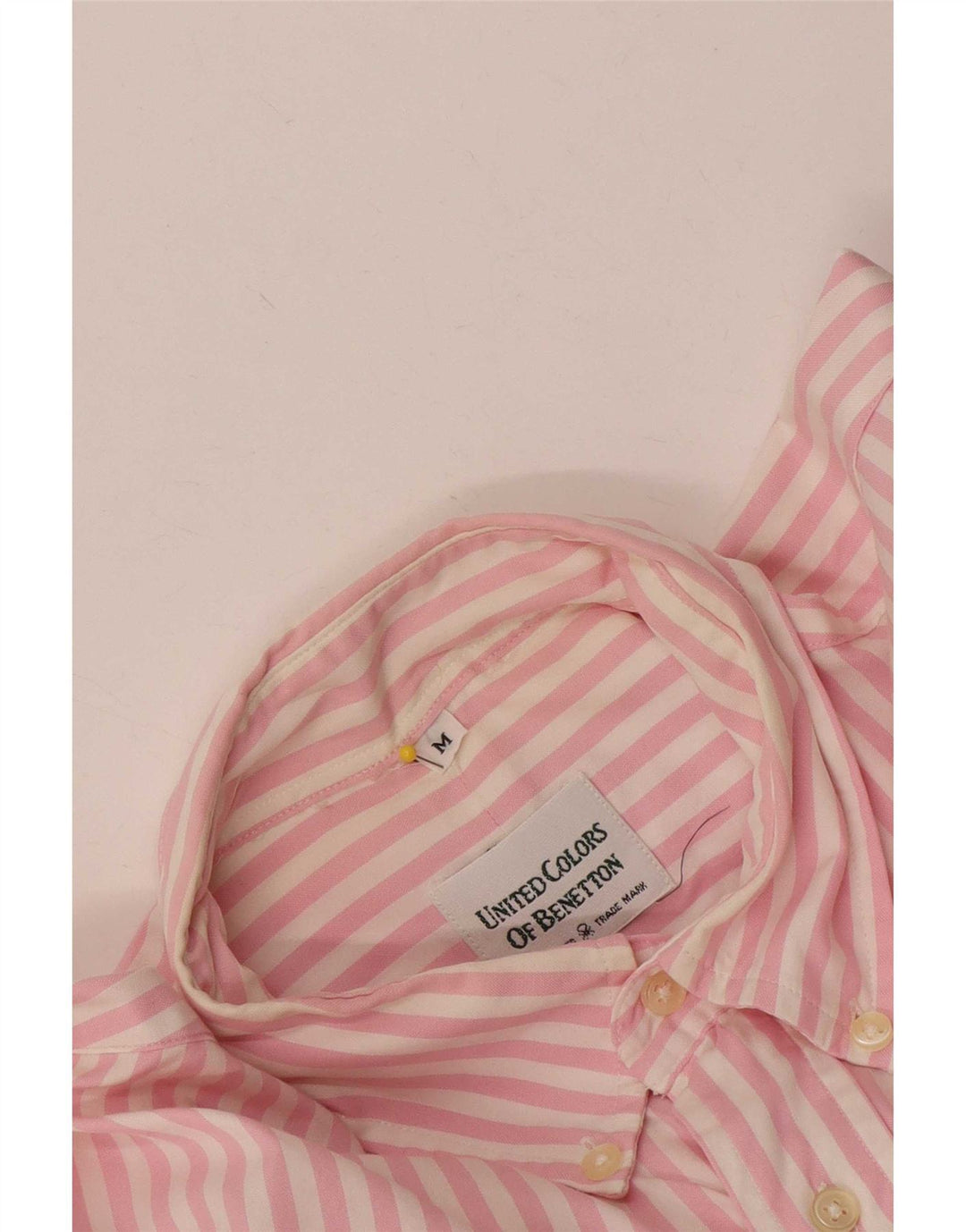 Camisa masculina Benetton média listra rosa
