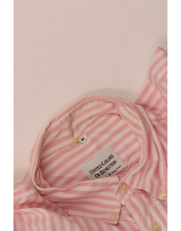 Camisa masculina Benetton média listra rosa