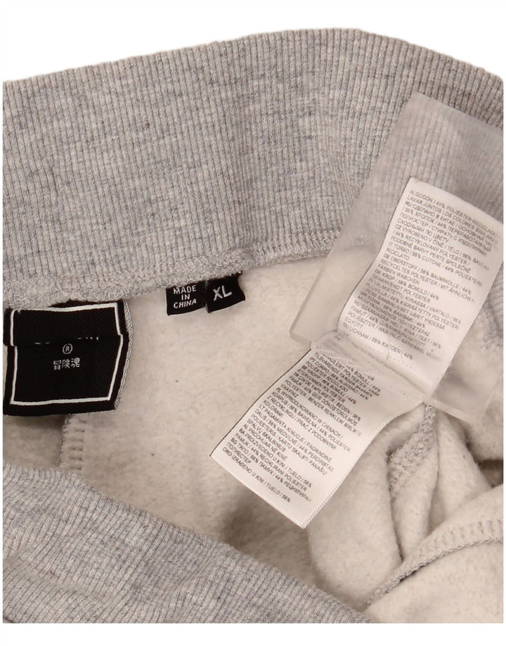 Calça de treino masculina SUPERDRY Joggers XL cinza manchado de algodão