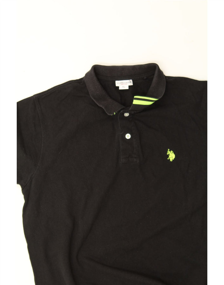 U.S. POLO ASSN. Mens Polo Shirt XL Black Cotton Vintage U.S. Polo Assn. and Second-Hand U.S. Polo Assn. from Messina Hembry 