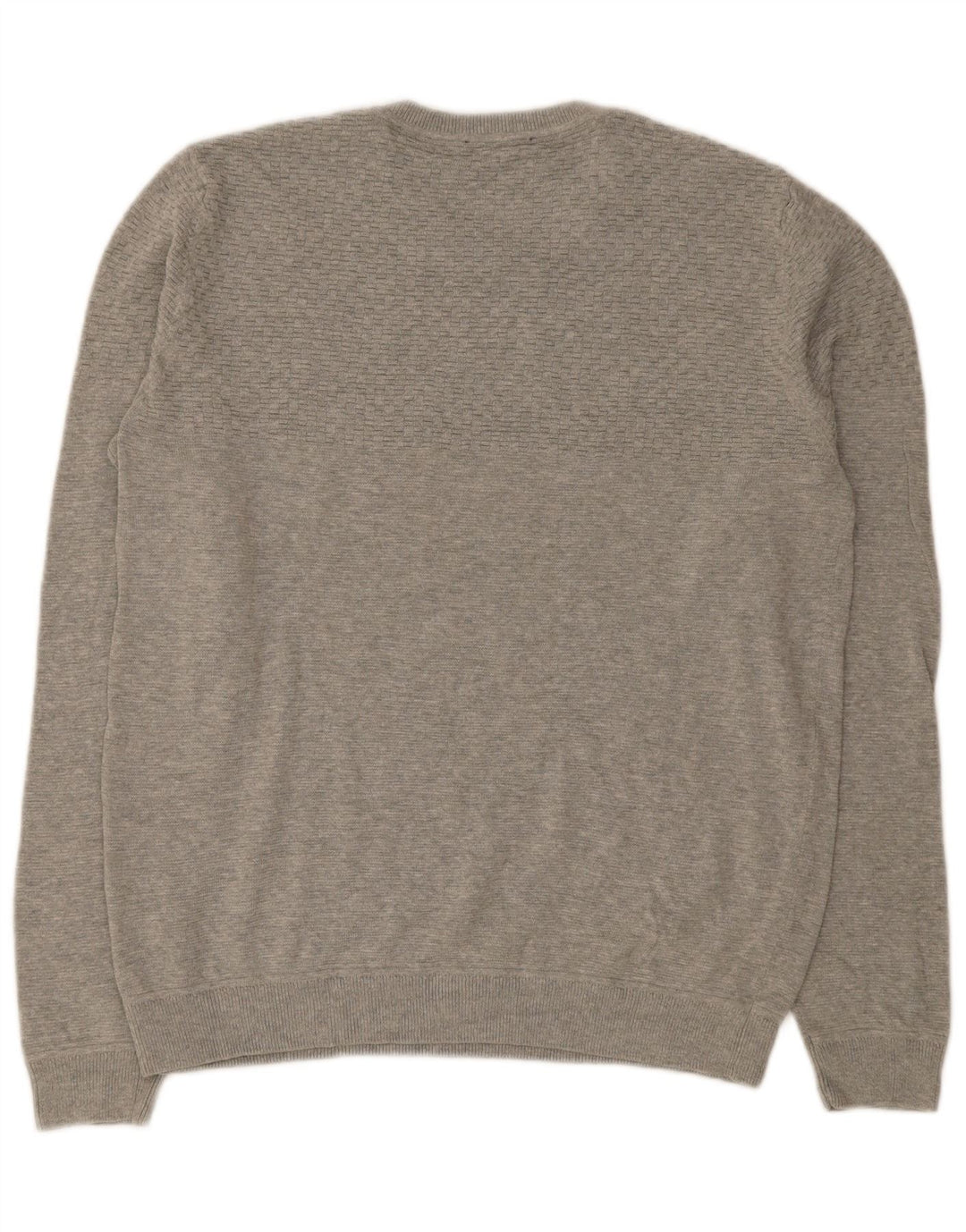 Suéter masculino Jack & Jones com gola redonda, grande algodão cinza