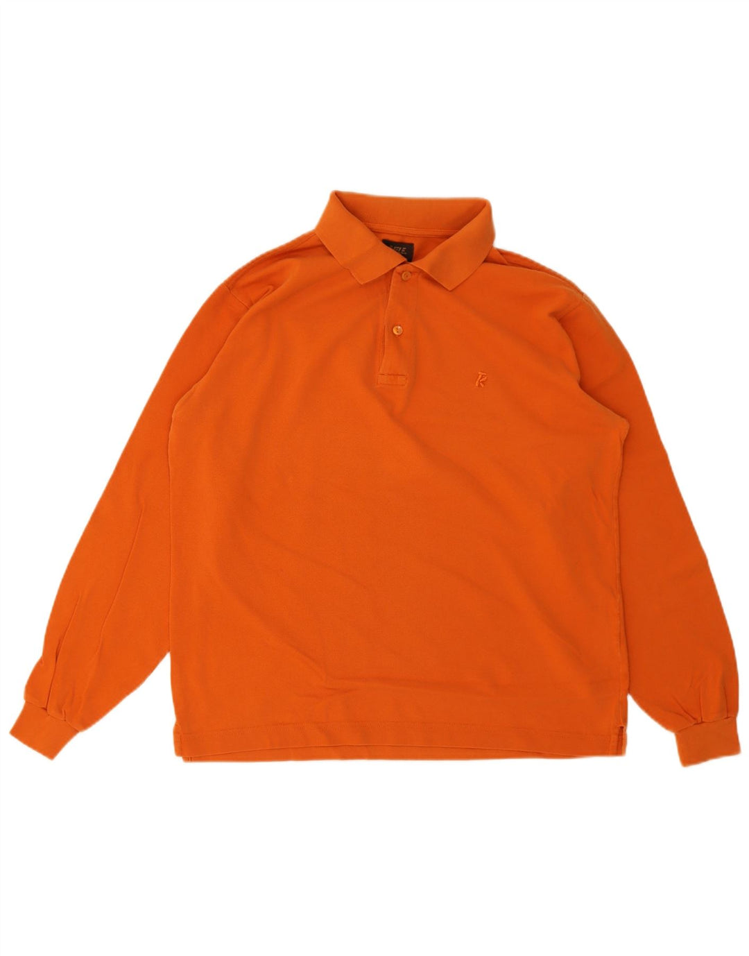 Camisa polo masculina de manga comprida Rifle algodão laranja médio