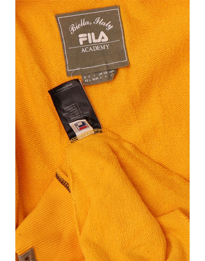 FILA Mens Graphic Tracksuit Top Jaqueta Grande Algodão Amarelo