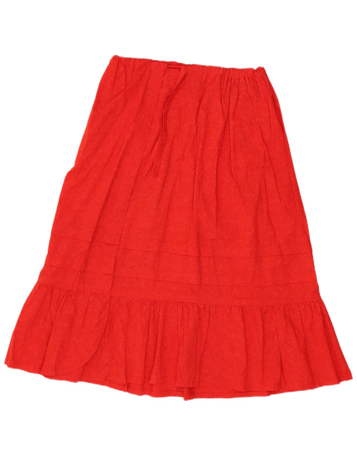 Saia evasê feminina VINTAGE W32 grande floral vermelho