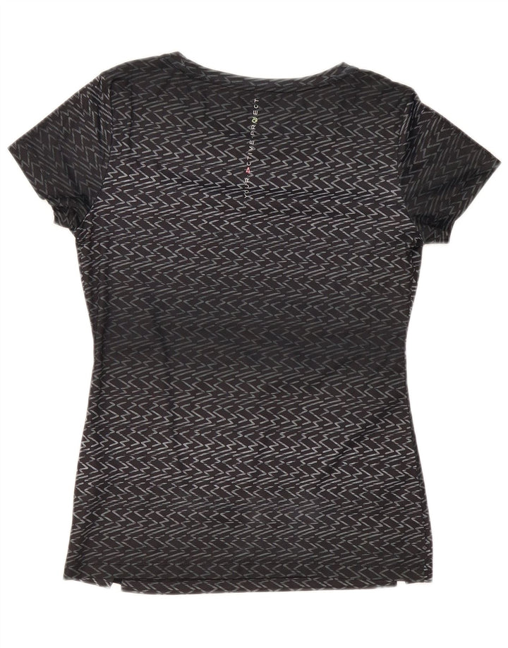 Camiseta feminina Lotto UK 12 poliéster Chevron preto médio
