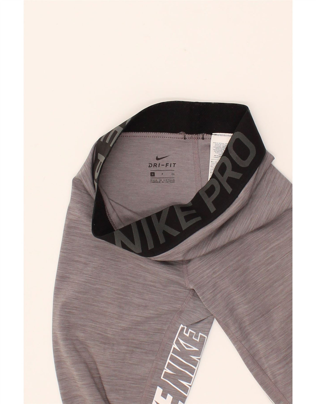 NIKE Womens Dri Fit Graphic Leggings UK 8 Small  Grey Colourblock Vintage Nike and Second-Hand Nike from Messina Hembry 
