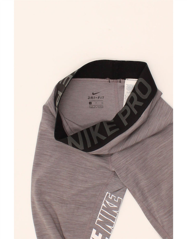NIKE Womens Dri Fit Graphic Leggings UK 8 Small  Grey Colourblock Vintage Nike and Second-Hand Nike from Messina Hembry 