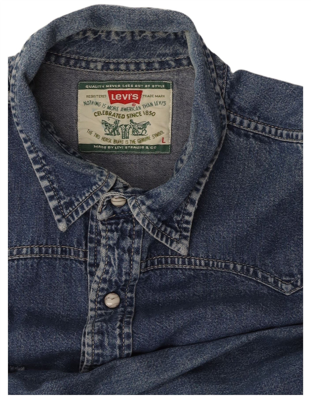 Camisa jeans masculina LEVI'S grande azul