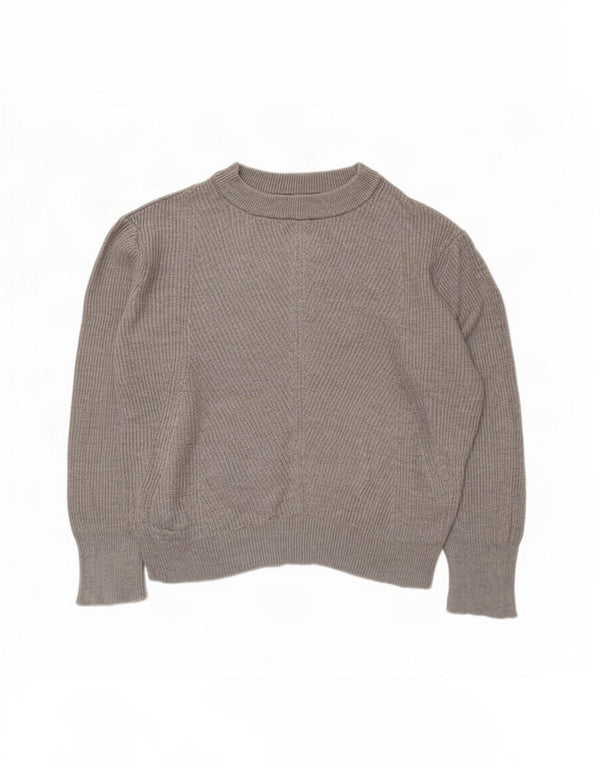 Zara Suéter feminino cropped grande com gola canoa Reino Unido 10 pequeno cinza